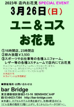 春の bar Bridge 店内お花見WEEK SPECIAL EVENT「ユニ＆コスお花見」  - 720x1040 164kb