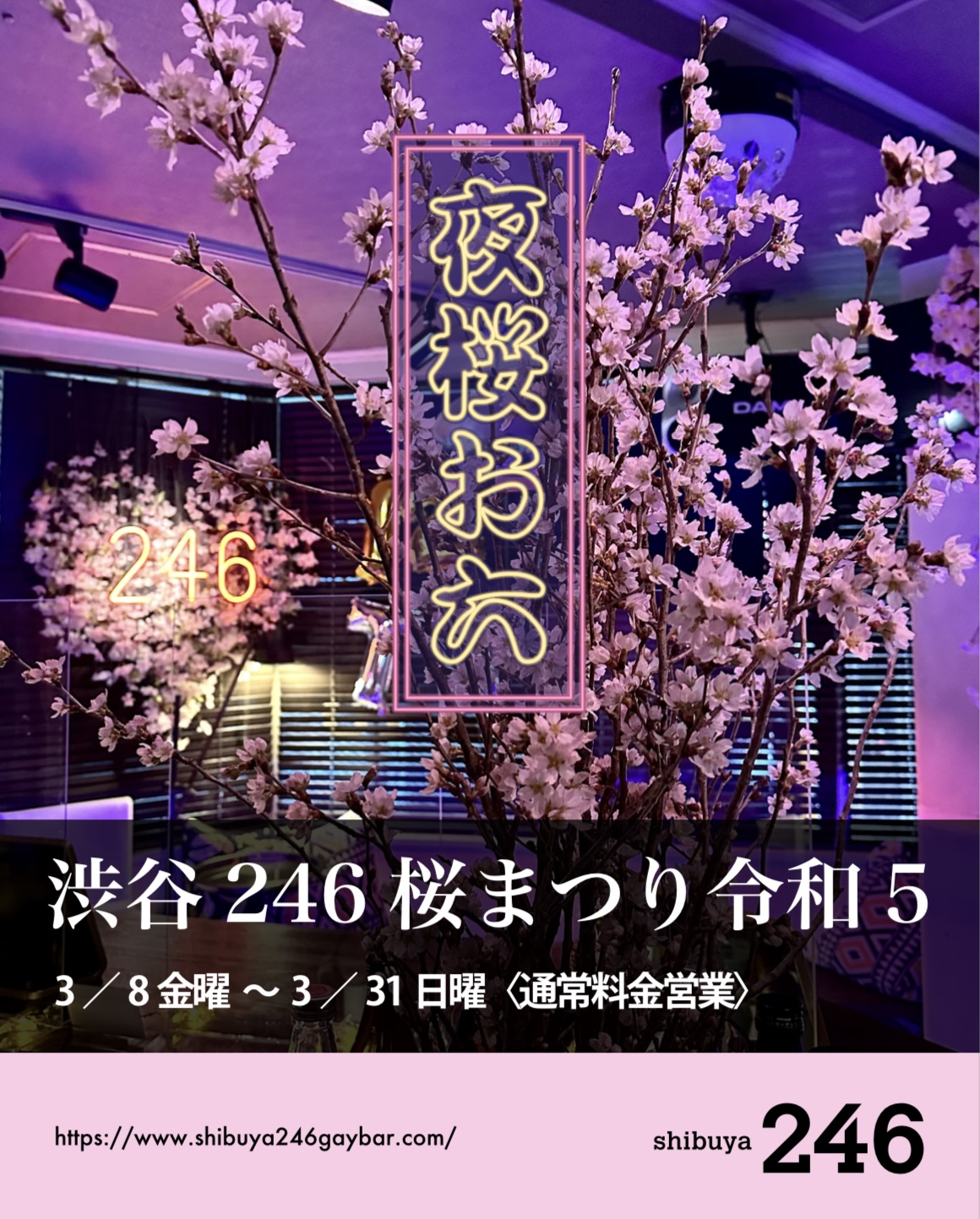渋谷駅横 道玄坂246 桜まつり「夜桜お六」