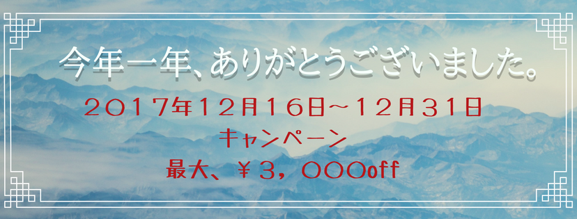 ～12月31日、キャンペーン