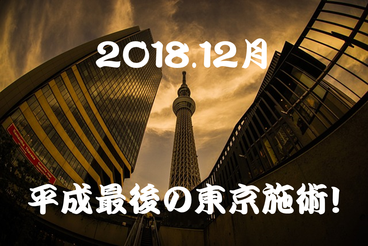 ☆平成最後の東京施術　3日間限定開催！12月14日〜16日にて…☆