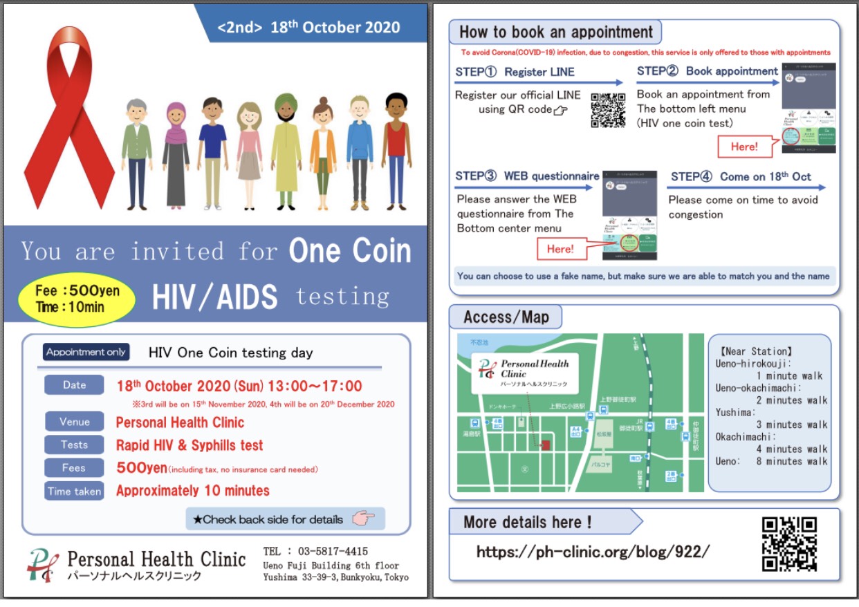 500円でHIV・梅毒を検査しよう。（即日結果通知）