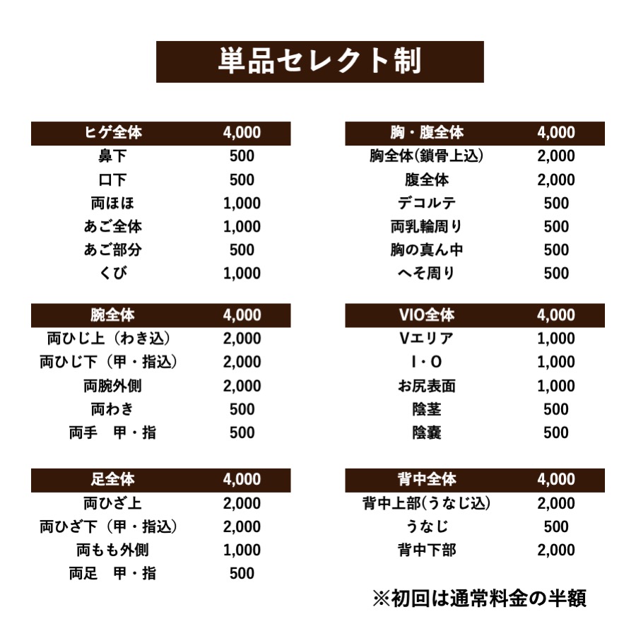 脱毛料金