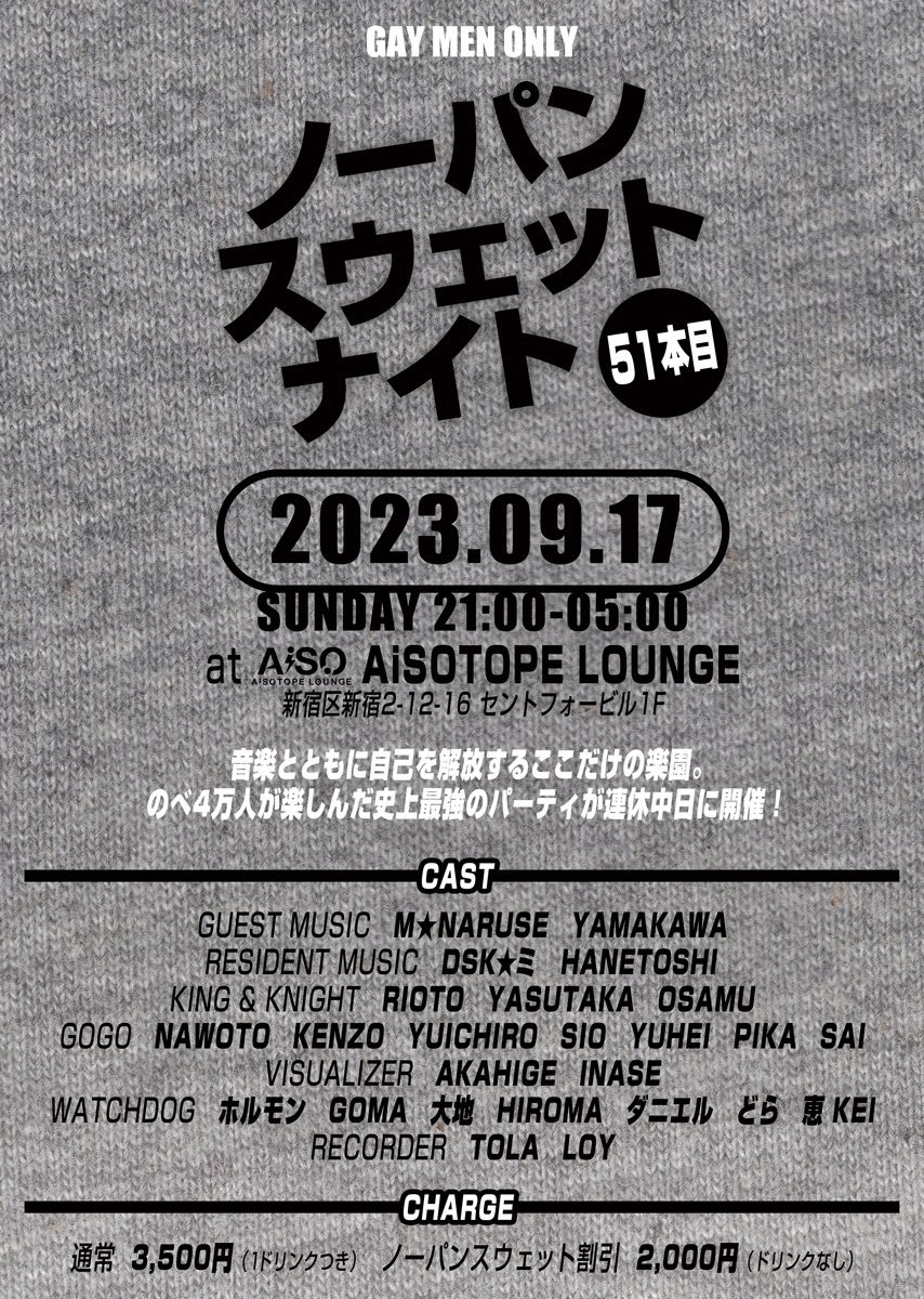 ノーパンスウェットナイト 51本目