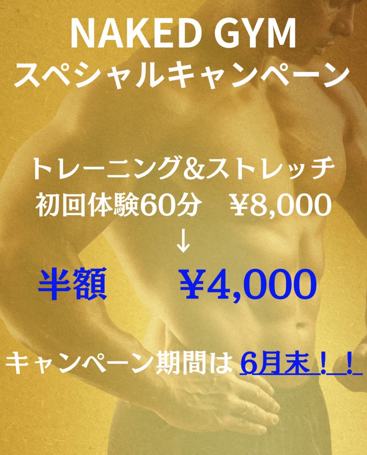 6月末まで🉐トレーニング＆ストレッチ　半額キャンペーン