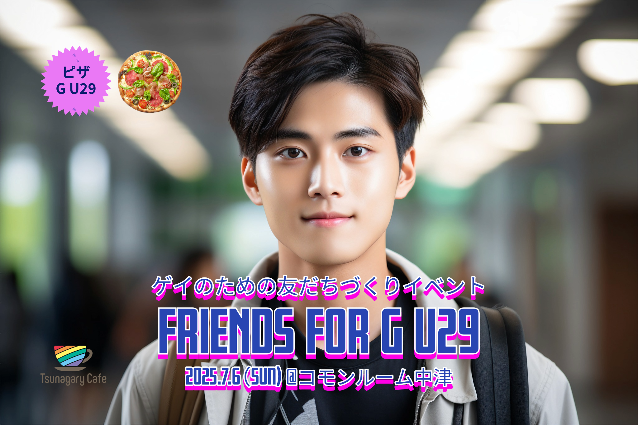 【ピザ G U29】7/6（日）ゲイのための友だちづくりイベント FRIENDS for G U29（大阪）