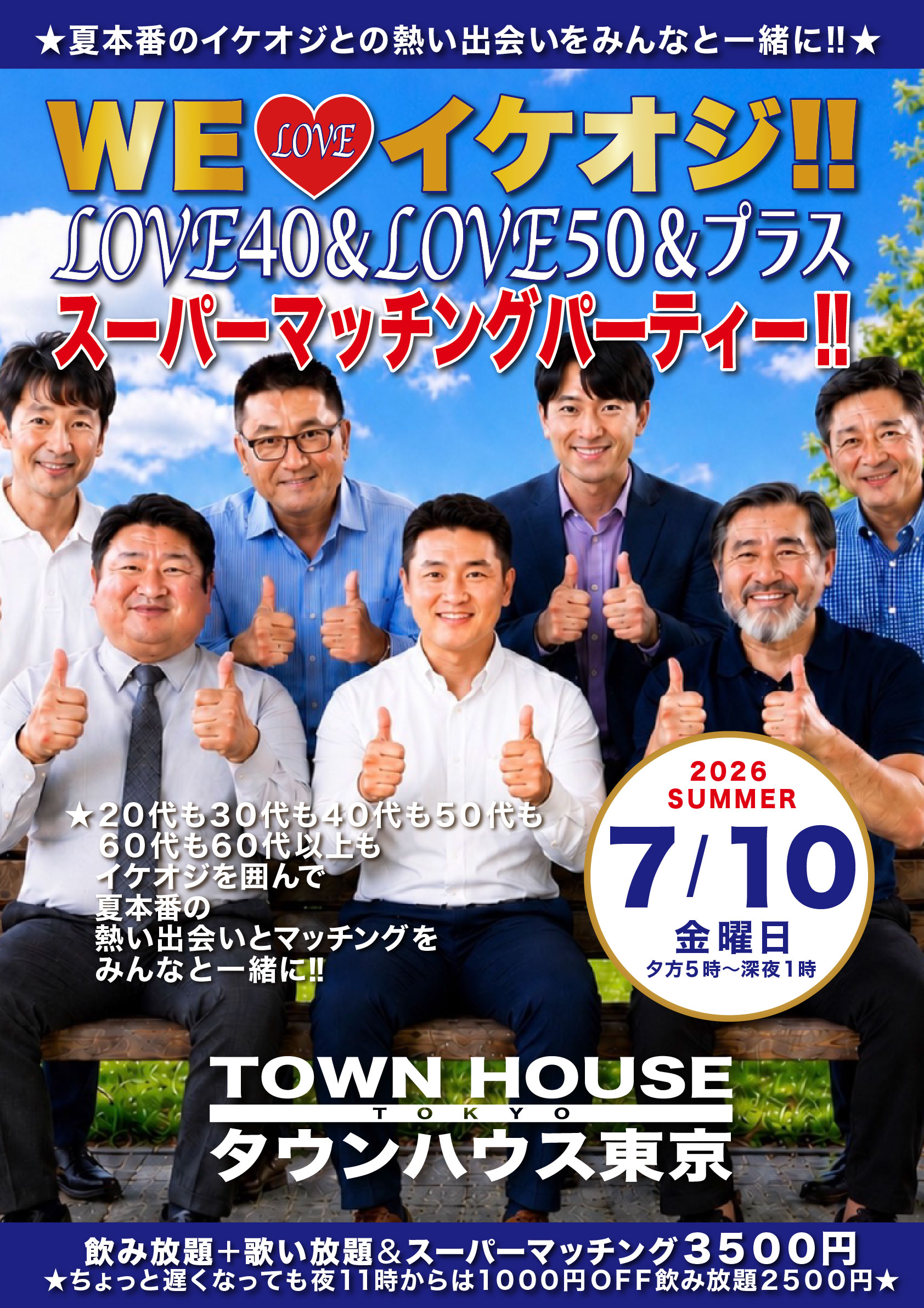 ＷＥ ＬＯＶＥ イケオジ ＬＯＶＥ４０＆ＬＯＶＥ５０＆プラス!! スーパーマッチングパーティー!!